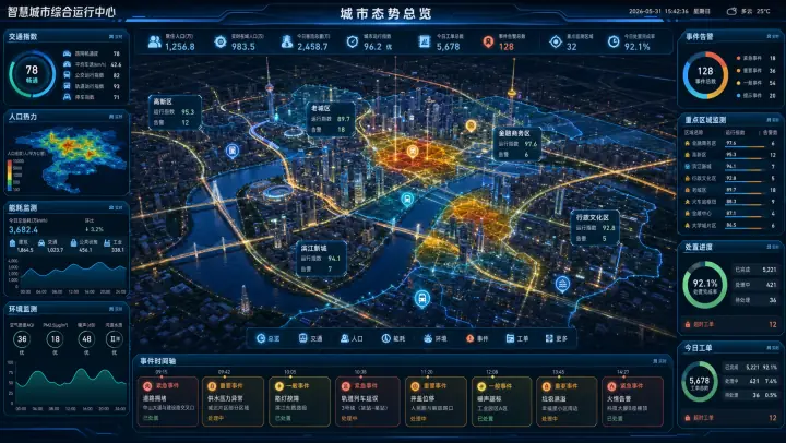 智慧城市 3D 综合运行驾驶舱案例预览